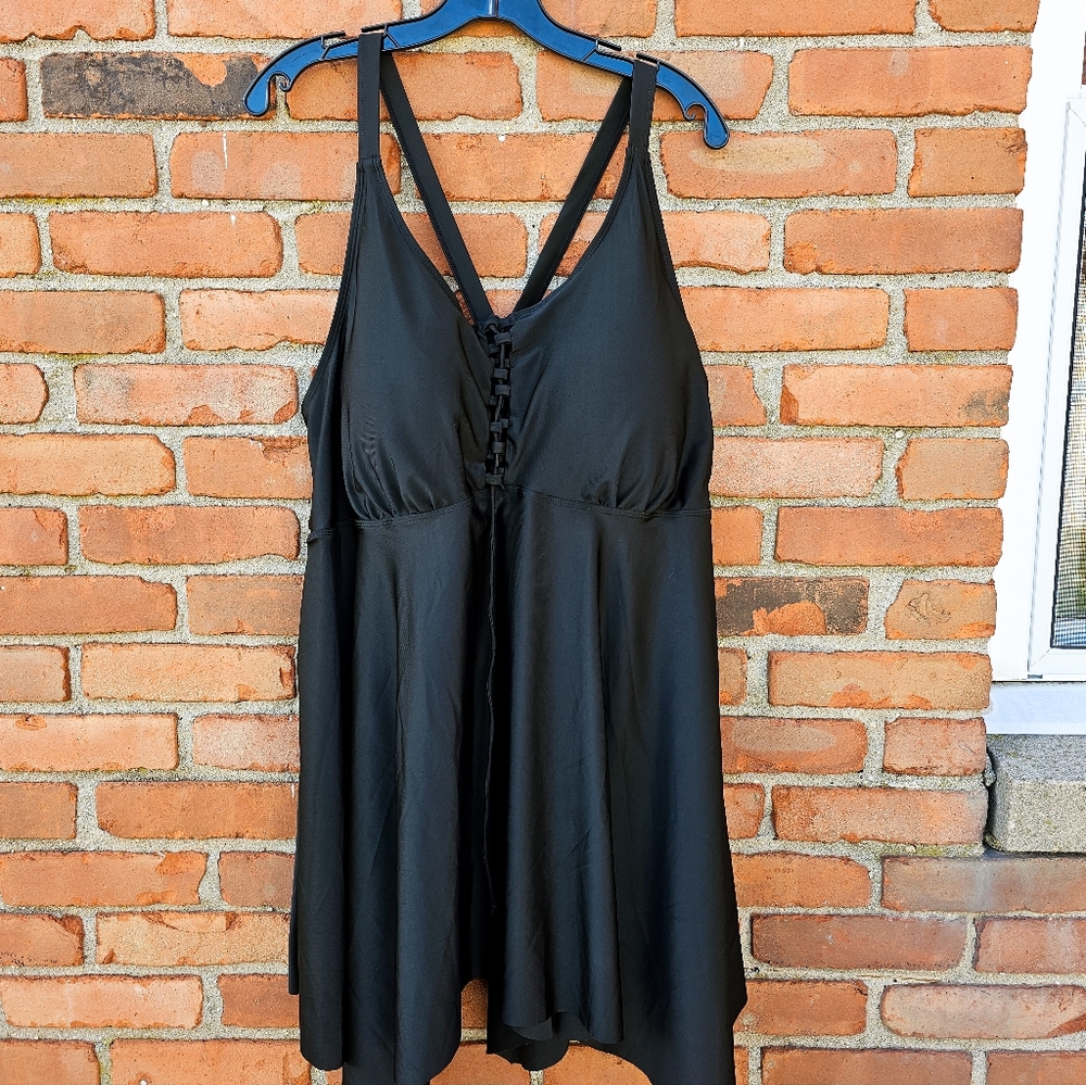 Ieyook Swim Dress – Sz 26 (3X) – Criss Cross Back – Built-In Bra